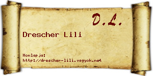 Drescher Lili névjegykártya